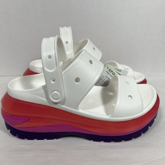 Crocs Mega Crush Sandal Clogs Women  11 Men 9 Platform slippers shoes slide LOGO - Picture 1 of 6